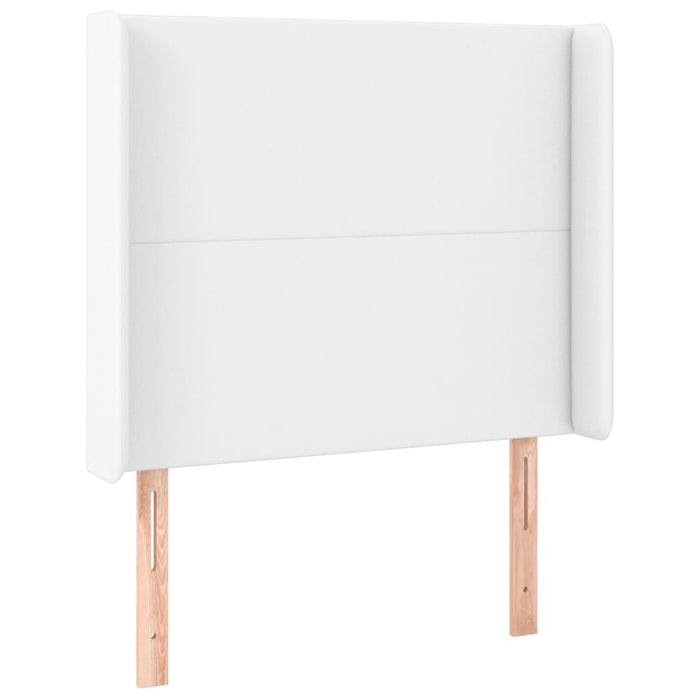 Pat continental cu saltea & LED, alb, 80x200 cm, piele eco - WALTI WALTI