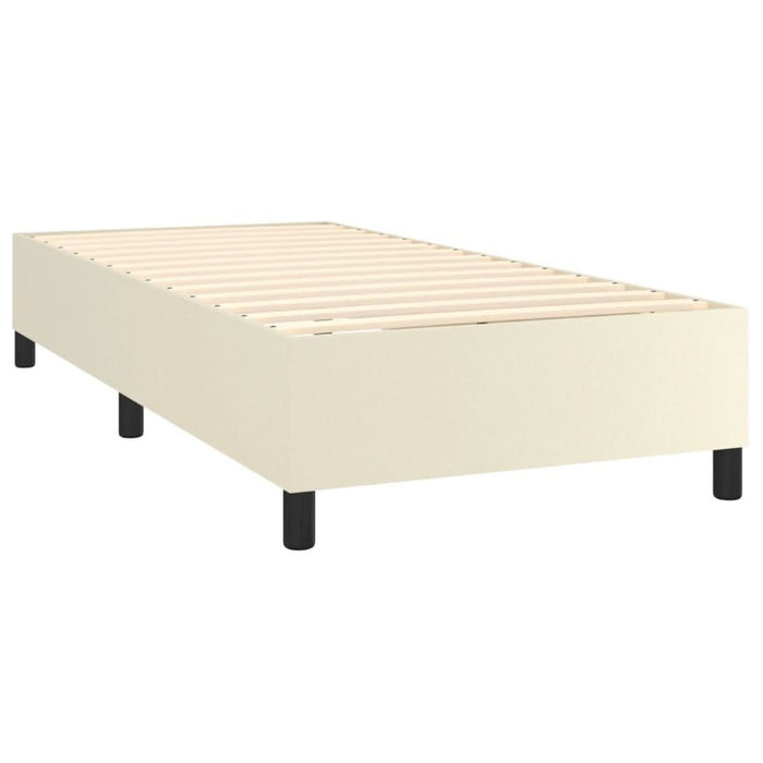 Pat cu arcuri, saltea și LED, crem, 100x200 cm, piele ecologică - WALTI WALTI