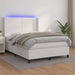 Pat cu arcuri, cu saltea și LED, alb, 140x190 cm, piele eco - WALTI WALTI