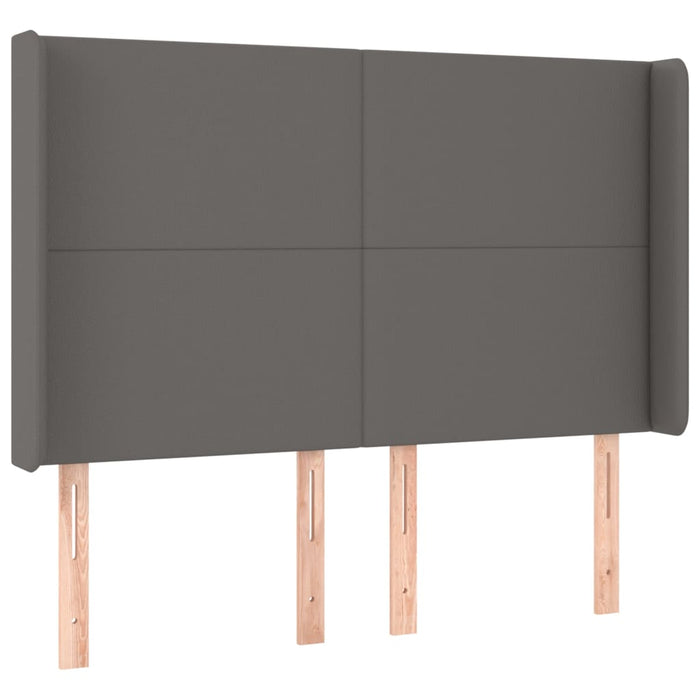 Pat cu arcuri, saltea și LED, gri, 140x190 cm, piele ecologică - WALTI WALTI