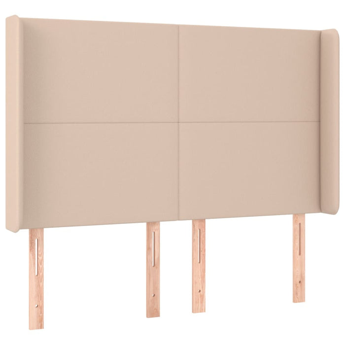 Pat box spring cu saltea, cappuccino, 140x190cm piele ecologică WALTI