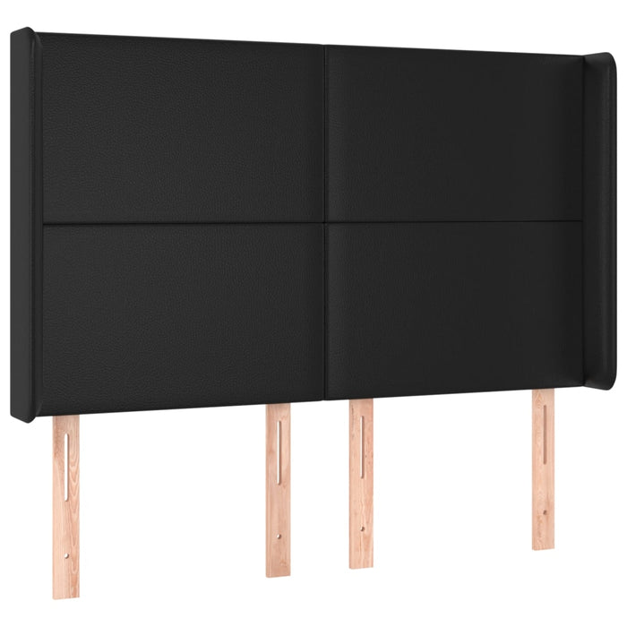 Pat cu arcuri, saltea și LED, negru, 140x200cm, piele ecologică - WALTI WALTI