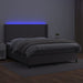 Pat cu arcuri, cu saltea și LED, gri, 160x200 cm, piele eco - WALTI WALTI