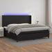 Pat box spring cu saltea, negru, 200x200 cm, piele ecologică - WALTI WALTI