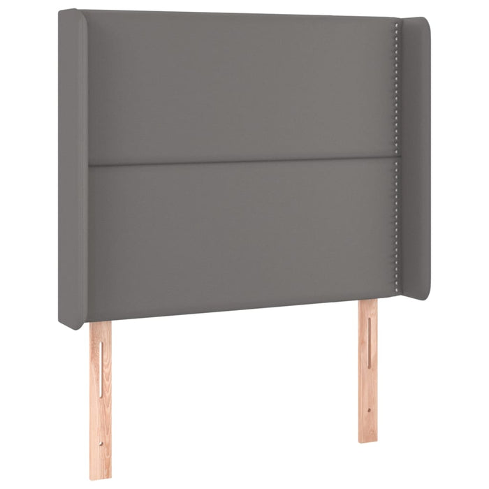 Pat cu arcuri, saltea și LED, gri, 90x190 cm, piele ecologică - WALTI WALTI
