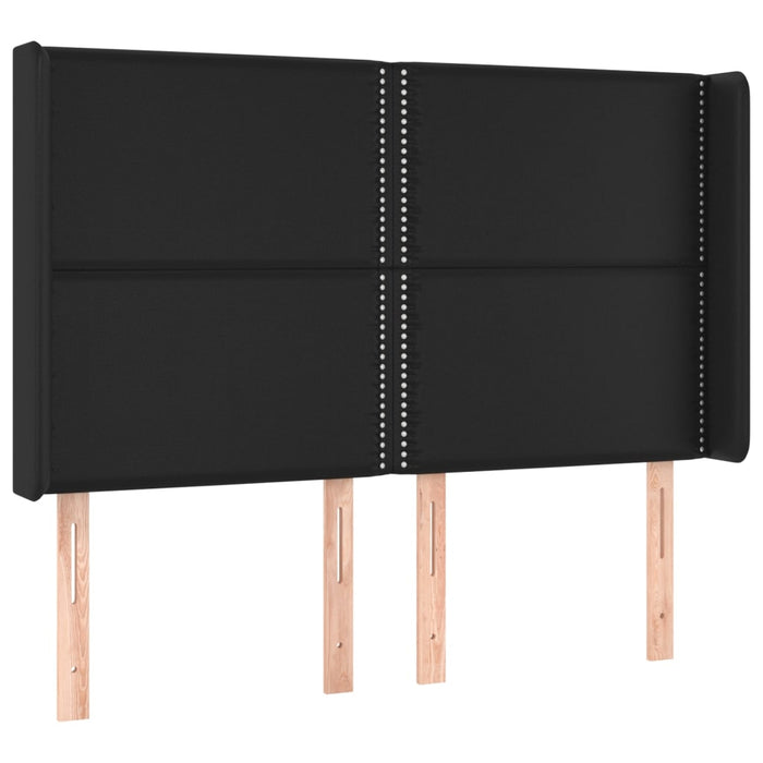 Pat cu arcuri, saltea și LED, negru, 140x200 cm, piele eco - WALTI WALTI