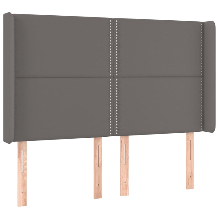 Pat cu arcuri, saltea și LED, gri, 140x200 cm, piele eco - WALTI WALTI