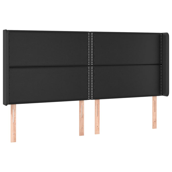 Pat cu arcuri, saltea și LED, negru, 200x200cm, piele ecologică - WALTI WALTI