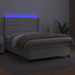 Pat cu arcuri, cu saltea & LED, alb, 140x190 cm, piele eco - WALTI WALTI