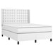 Pat cu arcuri, cu saltea & LED, alb, 140x190 cm, piele eco - WALTI WALTI
