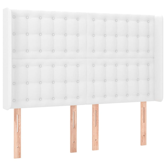 Pat cu arcuri, cu saltea & LED, alb, 140x190 cm, piele eco - WALTI WALTI