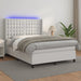 Pat cu arcuri, cu saltea & LED, alb, 140x190 cm, piele eco - WALTI WALTI