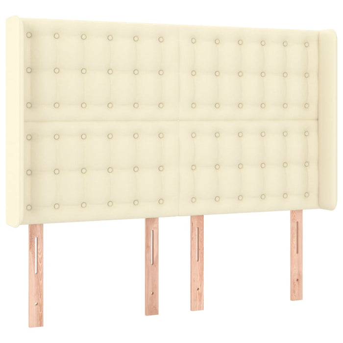 Pat cu arcuri, cu saltea & LED, crem, 140x190 cm, piele eco - WALTI WALTI
