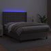 Pat cu arcuri, cu saltea & LED, gri, 140x190 cm, piele eco - WALTI WALTI