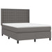 Pat cu arcuri, cu saltea & LED, gri, 140x190 cm, piele eco - WALTI WALTI
