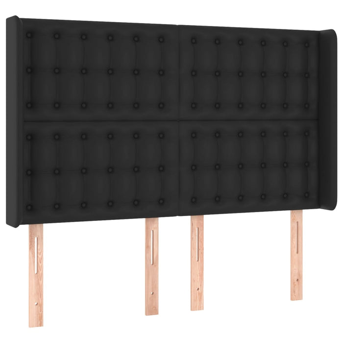 Pat cu arcuri, saltea și LED, negru, 140x200 cm, piele eco - WALTI WALTI