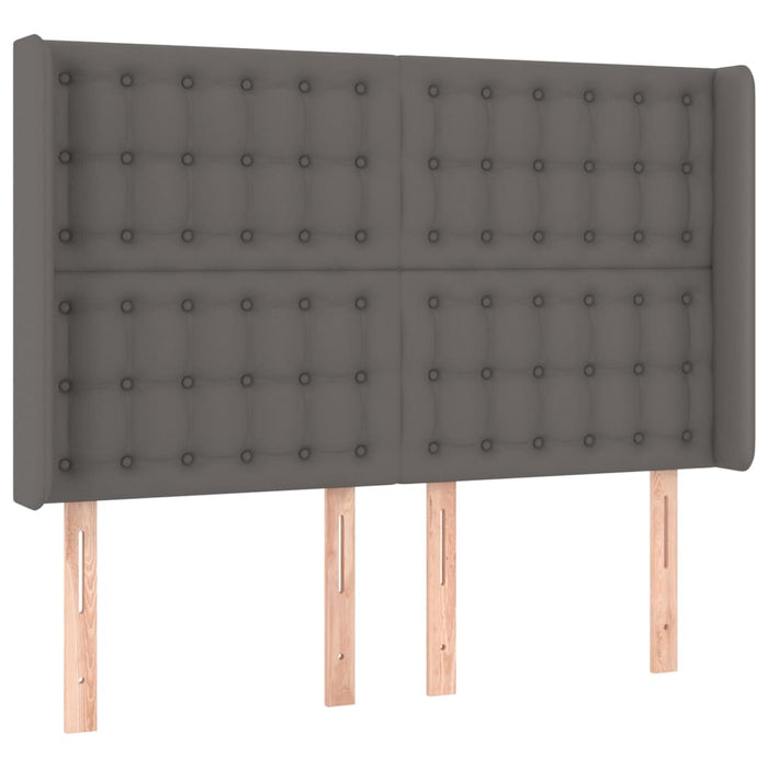 Pat cu arcuri, saltea și LED, gri, 140x200 cm, piele eco - WALTI WALTI