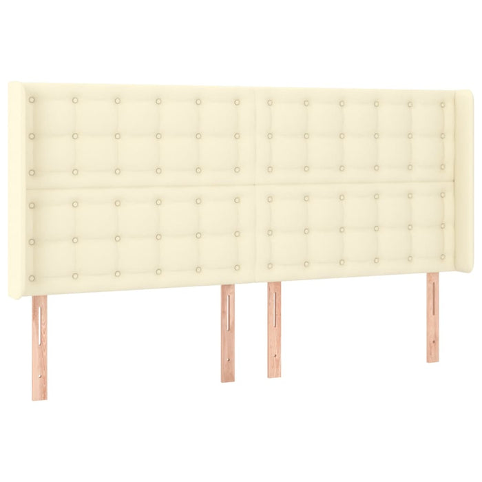 Pat cu arcuri, saltea și LED, crem, 160x200 cm, piele ecologică WALTI