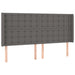 Pat cu arcuri, saltea și LED, gri, 160x200 cm, piele ecologică - WALTI WALTI