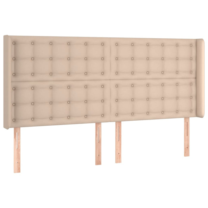 Pat cu arcuri, cu saltea și LED cappuccino 180x200 cm piele eco WALTI