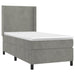 Pat continental cu saltea & LED, gri deschis, 80x200 cm catifea - WALTI WALTI