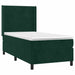 Pat continental cu saltea și LED verde închis 80x200 cm catifea - WALTI WALTI