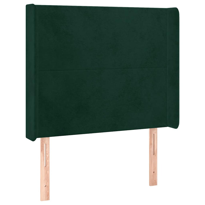Pat continental cu saltea și LED verde închis 80x200 cm catifea - WALTI WALTI
