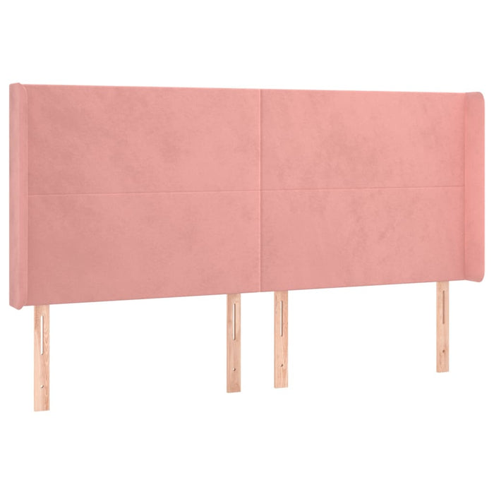 Pat continental cu saltea & LED, roz, 120x200 cm, catifea - WALTI WALTI