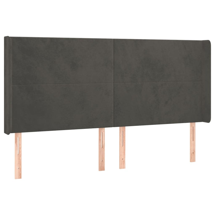 Pat cu arcuri, saltea și LED, gri închis, 180x200 cm, catifea - WALTI WALTI