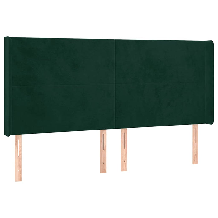 Pat cu arcuri, saltea și LED, verde închis, 180x200 cm, catifea - WALTI WALTI
