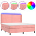 Pat continental cu saltea & LED, roz, 120x200 cm, catifea - WALTI WALTI