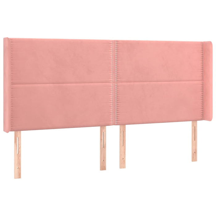 Pat continental cu saltea & LED, roz, 120x200 cm, catifea - WALTI WALTI