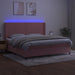 Pat continental cu saltea & LED, roz, 200x200 cm, catifea - WALTI WALTI