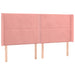 Pat continental cu saltea & LED, roz, 200x200 cm, catifea - WALTI WALTI