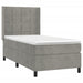 Pat cu arcuri, cu saltea & LED, gri deschis, 80x200 cm, catifea - WALTI WALTI