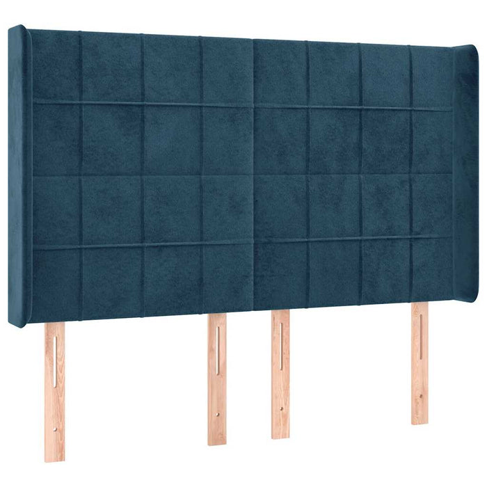 Pat cu arcuri, saltea și LED, gri închis, 140x200 cm, catifea - WALTI WALTI
