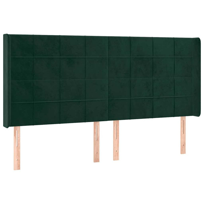 Pat cu arcuri, saltea și LED, verde închis, 160x200 cm, catifea - WALTI WALTI