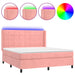Pat continental cu saltea & LED, roz, 120x200 cm, catifea - WALTI WALTI