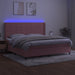 Pat continental cu saltea & LED, roz, 200x200 cm, catifea - WALTI WALTI