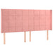 Pat continental cu saltea & LED, roz, 200x200 cm, catifea - WALTI WALTI