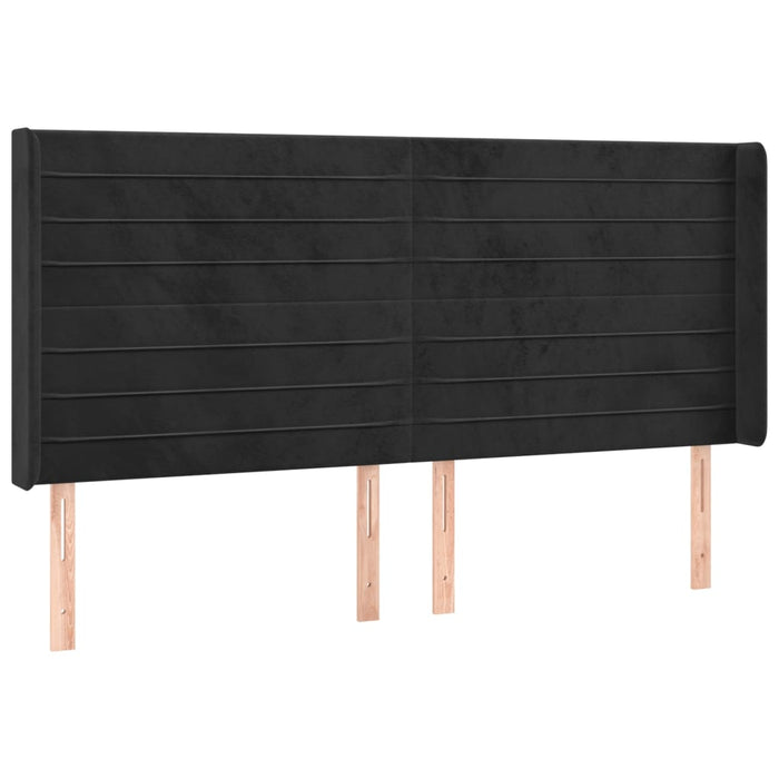 Pat cu arcuri, saltea și LED, negru, 200x200 cm, catifea - WALTI WALTI
