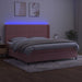 Pat continental cu saltea & LED, roz, 200x200 cm, catifea - WALTI WALTI
