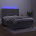 Pat continental cu saltea și LED gri deschis 140x190 cm catifea - WALTI WALTI