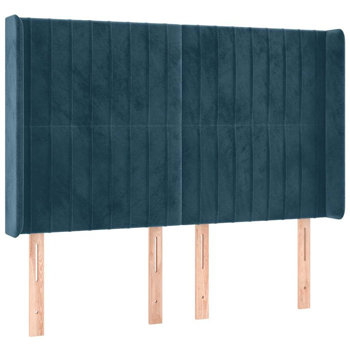 Pat cu arcuri, saltea și LED, bleumarin, 140x190 cm, catifea - WALTI WALTI