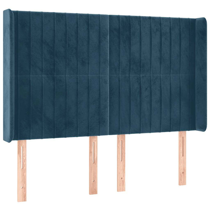Pat cu arcuri, saltea și LED, gri închis, 140x200 cm, catifea - WALTI WALTI