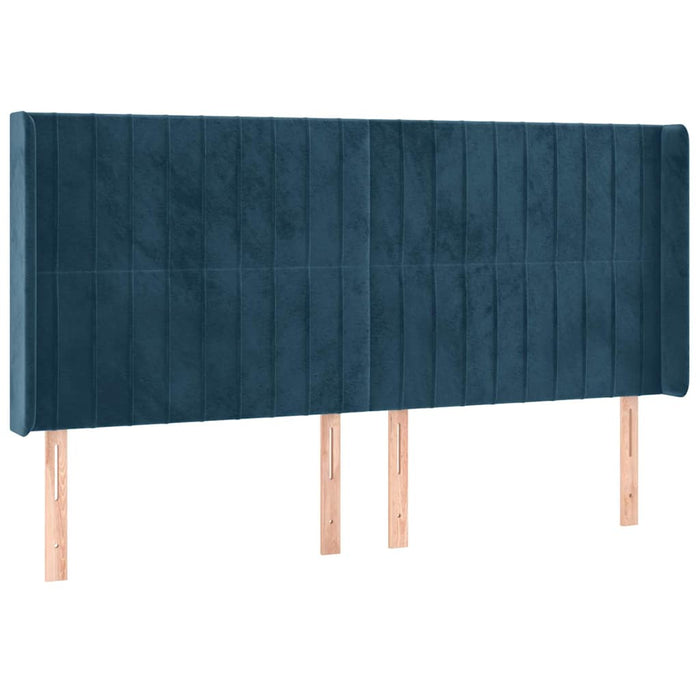 Pat cu arcuri, saltea și LED, bleumarin, 180x200 cm, catifea - WALTI WALTI
