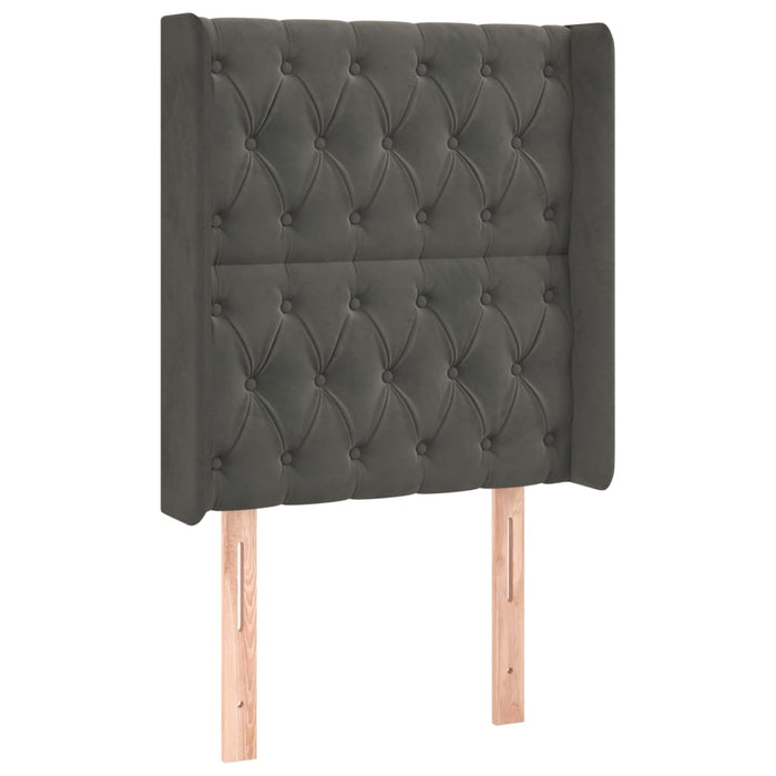 Pat continental cu saltea și LED, gri închis, 80x200 cm catifea - WALTI WALTI