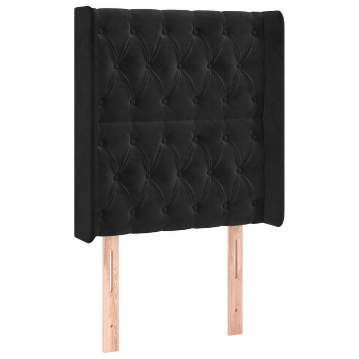 Pat continental cu saltea și LED, negru, 80x200 cm, catifea - WALTI WALTI
