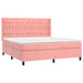 Pat continental cu saltea & LED, roz, 120x200 cm, catifea - WALTI WALTI