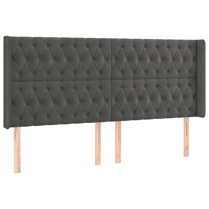 Pat cu arcuri, saltea și LED, gri închis, 200x200 cm, catifea - WALTI WALTI
